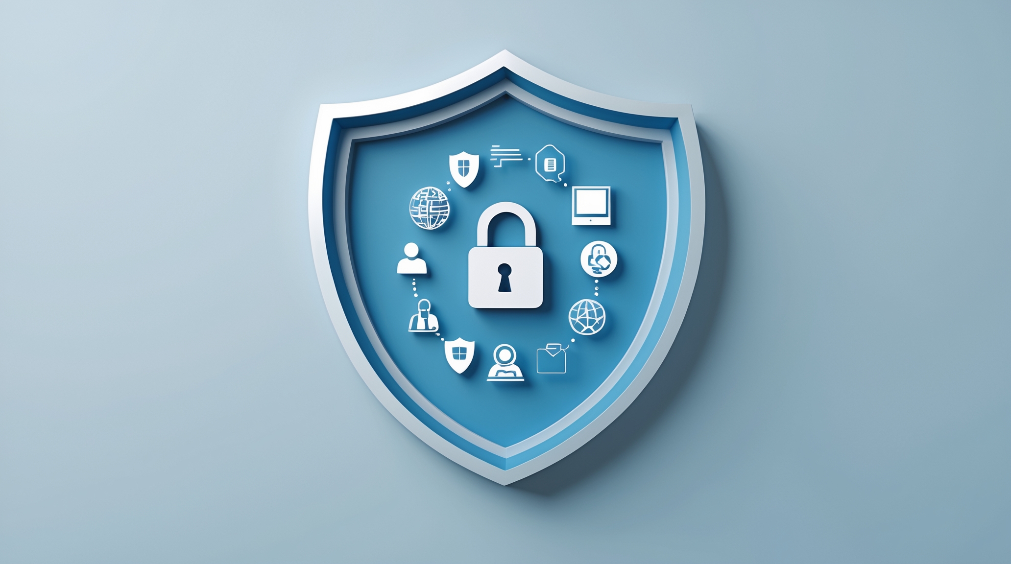 Symbolische Darstellung von Datenschutz und digitaler Sicherheit